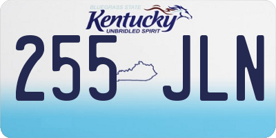 KY license plate 255JLN