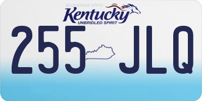 KY license plate 255JLQ