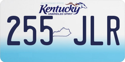 KY license plate 255JLR