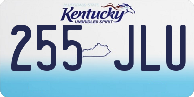 KY license plate 255JLU