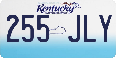 KY license plate 255JLY