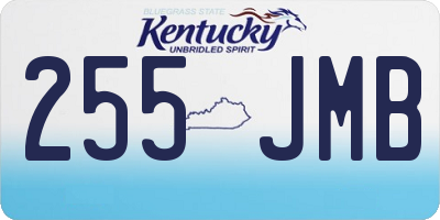 KY license plate 255JMB