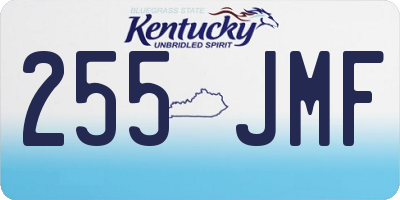 KY license plate 255JMF