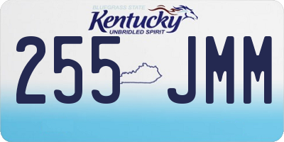 KY license plate 255JMM
