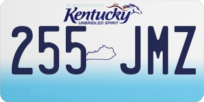 KY license plate 255JMZ