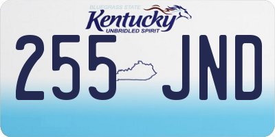 KY license plate 255JND