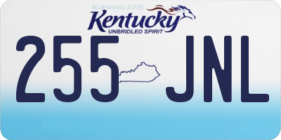KY license plate 255JNL