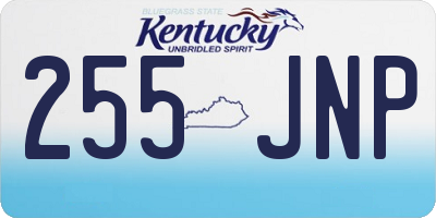 KY license plate 255JNP
