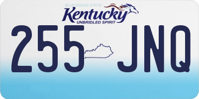 KY license plate 255JNQ