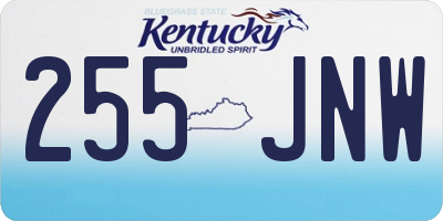KY license plate 255JNW