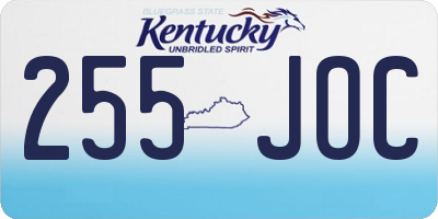 KY license plate 255JOC