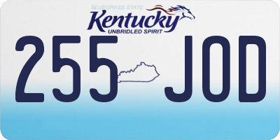 KY license plate 255JOD