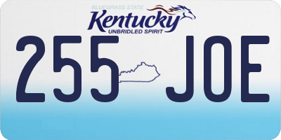 KY license plate 255JOE