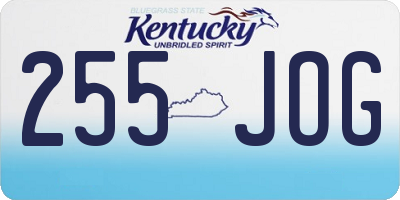 KY license plate 255JOG