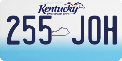 KY license plate 255JOH