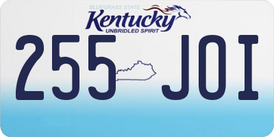 KY license plate 255JOI