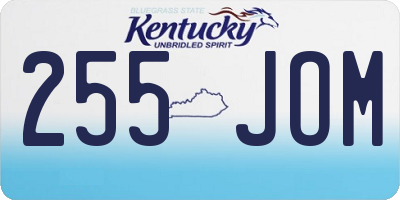 KY license plate 255JOM
