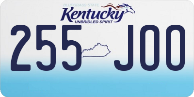 KY license plate 255JOO