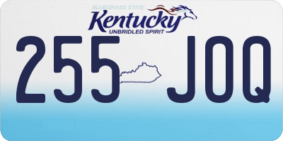 KY license plate 255JOQ