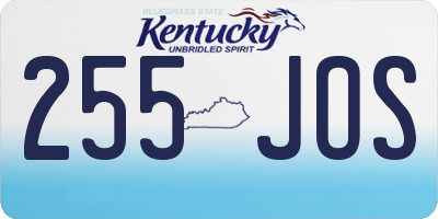 KY license plate 255JOS