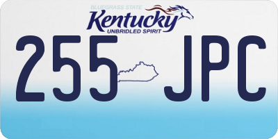 KY license plate 255JPC