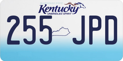 KY license plate 255JPD