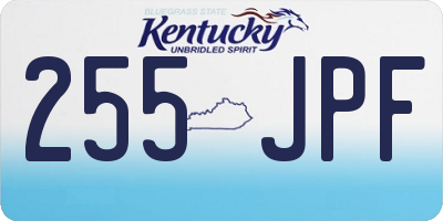KY license plate 255JPF