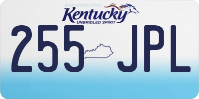 KY license plate 255JPL