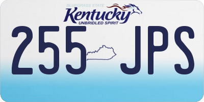 KY license plate 255JPS