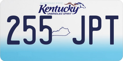 KY license plate 255JPT