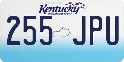 KY license plate 255JPU