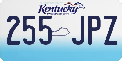 KY license plate 255JPZ