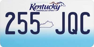KY license plate 255JQC