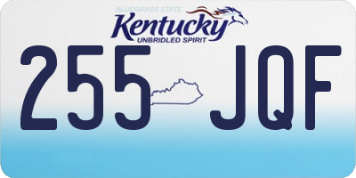 KY license plate 255JQF