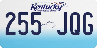 KY license plate 255JQG
