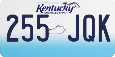 KY license plate 255JQK