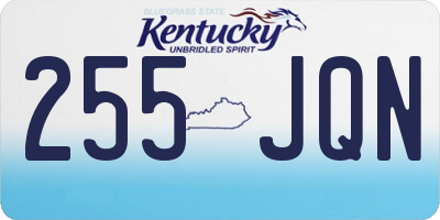 KY license plate 255JQN