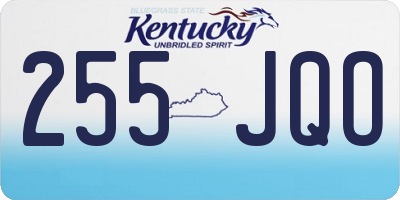 KY license plate 255JQO