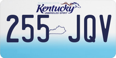 KY license plate 255JQV