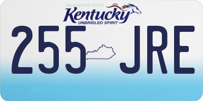 KY license plate 255JRE