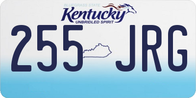 KY license plate 255JRG