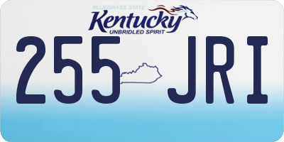 KY license plate 255JRI