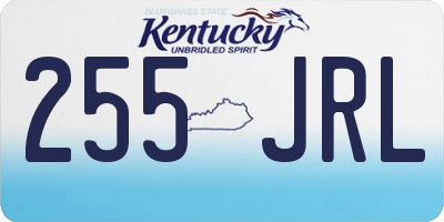 KY license plate 255JRL