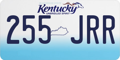 KY license plate 255JRR