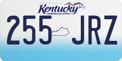 KY license plate 255JRZ