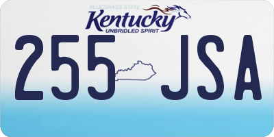 KY license plate 255JSA