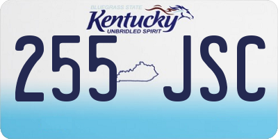 KY license plate 255JSC
