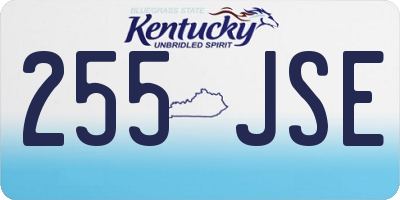 KY license plate 255JSE