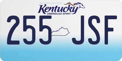 KY license plate 255JSF