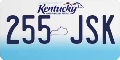 KY license plate 255JSK